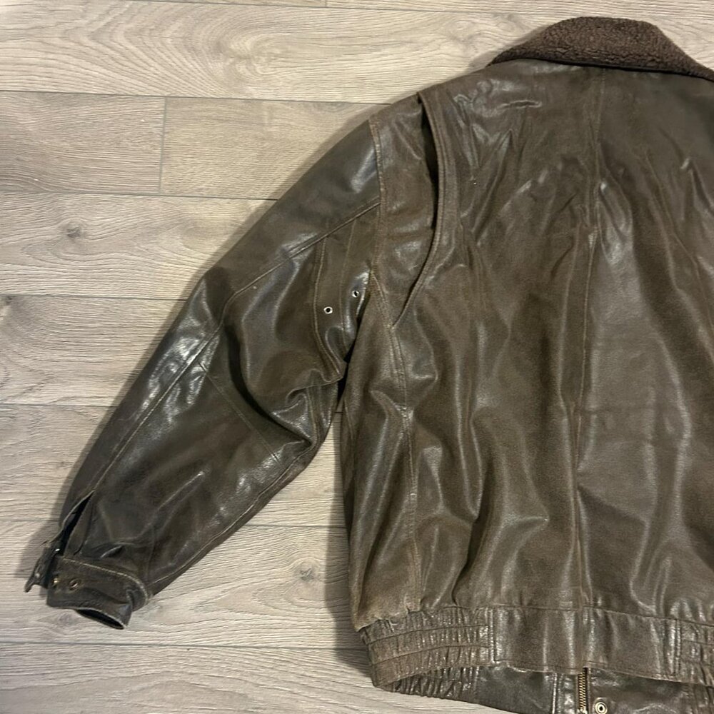 M - Vintage Hi-Buxter Commando Leather Bomber Jacket - by LeMercier - Picture 10 of 10